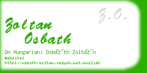 zoltan osbath business card